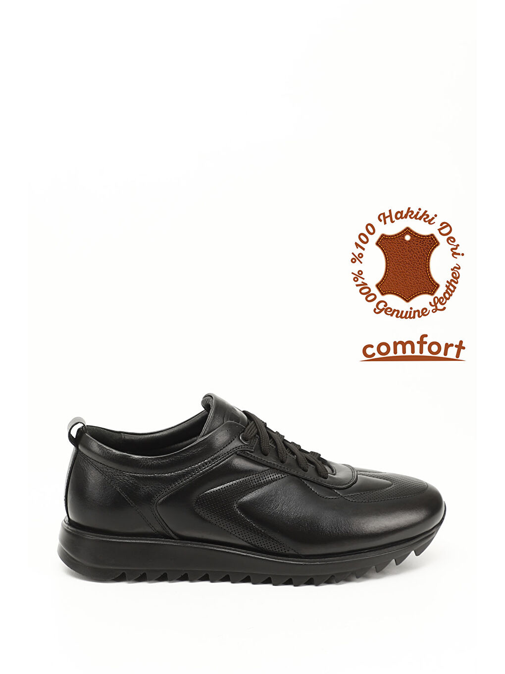 GÖNDERİ(R) Mor Erkek ZÜMRÜT-SİYAH Hakiki Deri Bağcıklı Sneaker