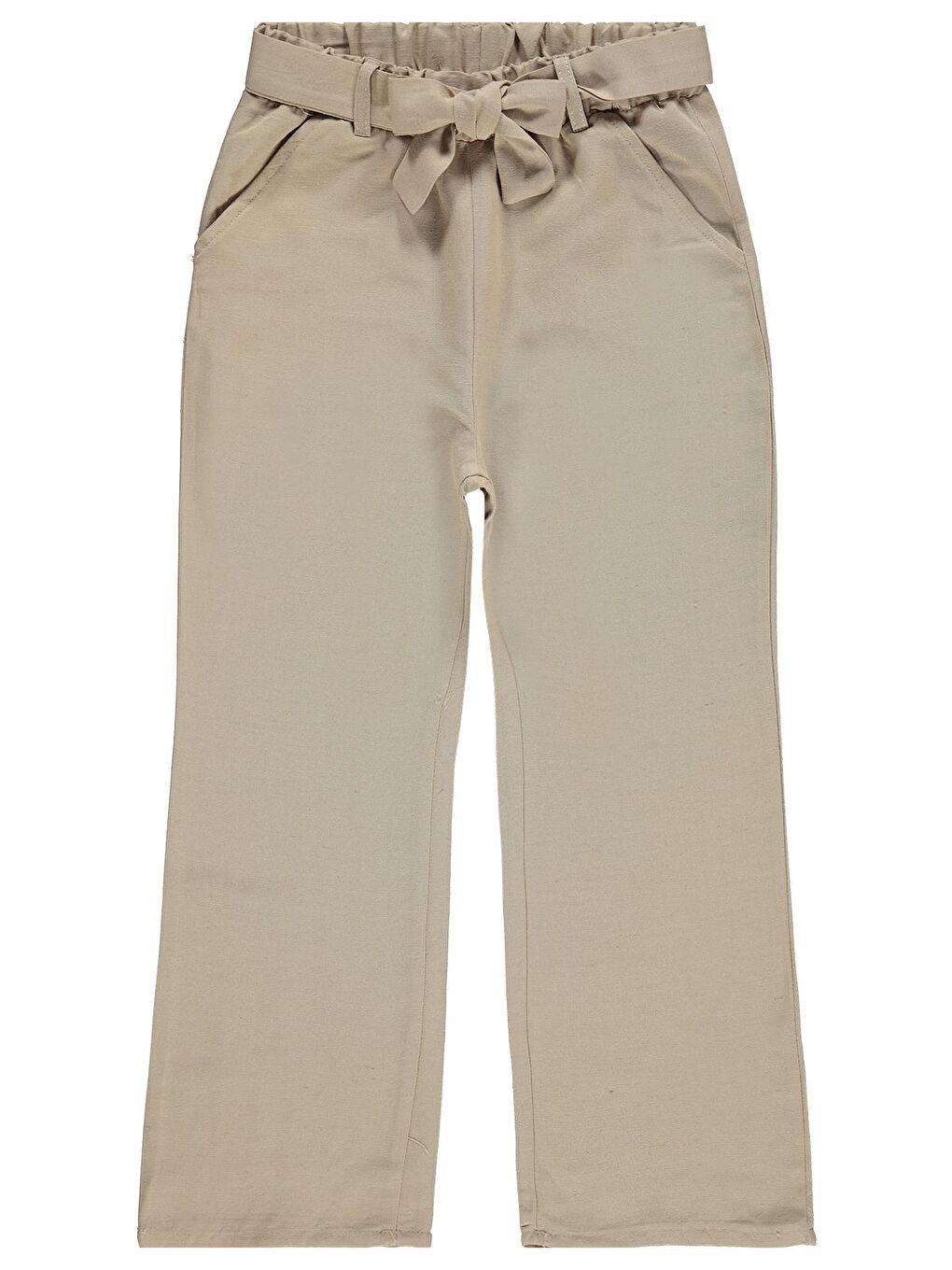 Girls Kuşaklı 10-13 Yaş Pantolon - Kahverengi