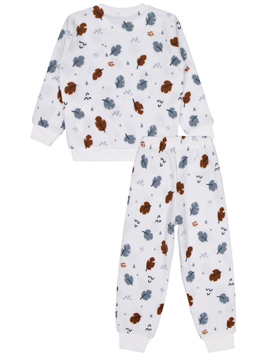 Ekru Girls Yaprak Desen 2-5 Yaş Pijama Takımı-1