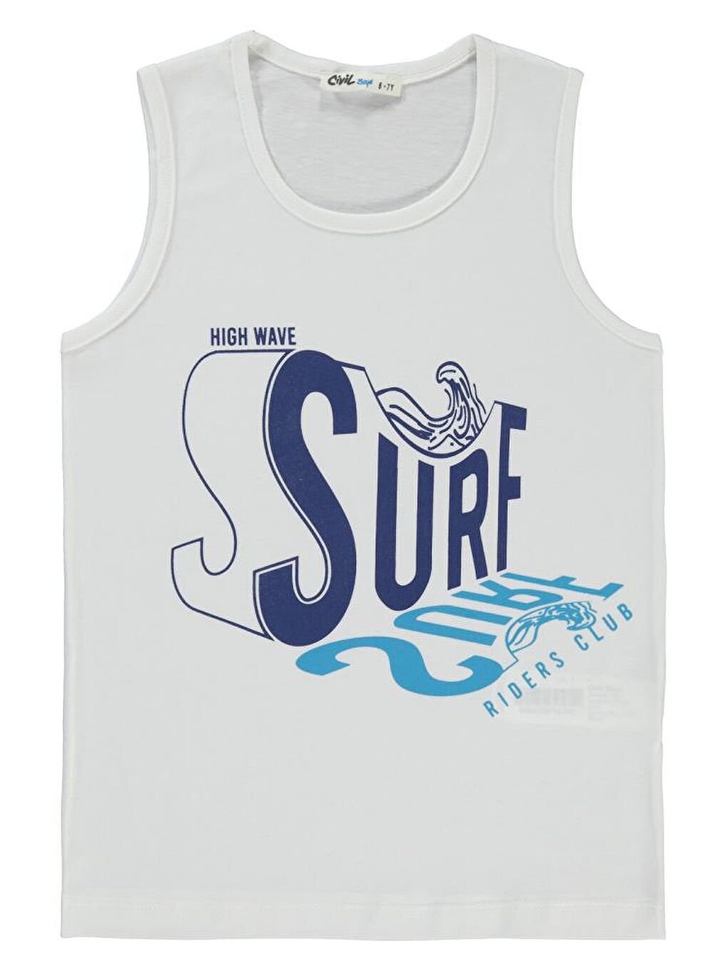 Beyaz Boys Surf Baskılı 6-9 Yaş Tişört-1