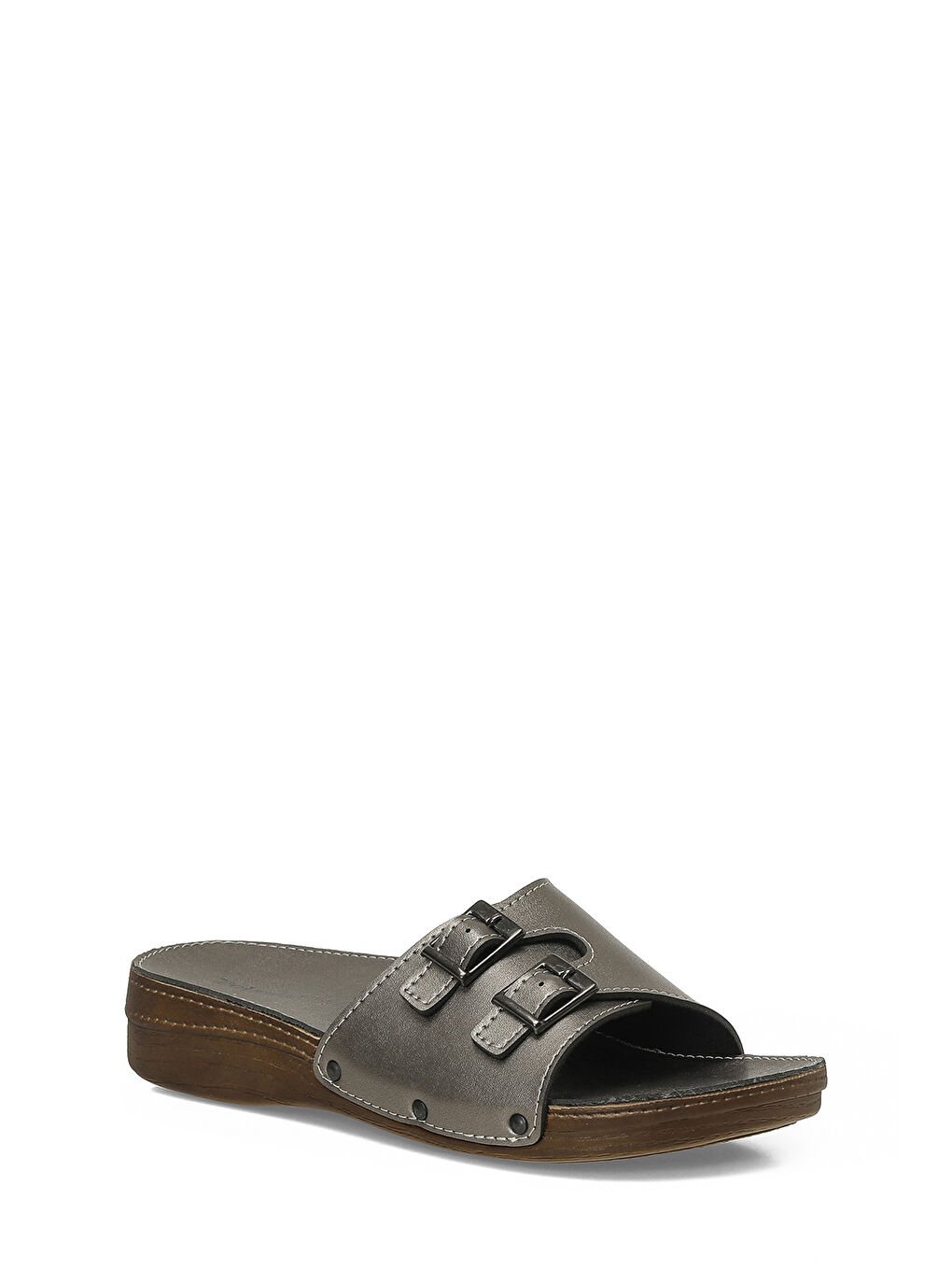 Gri 409008.Z6FX Gümüş Kadın Ev Terliği-1