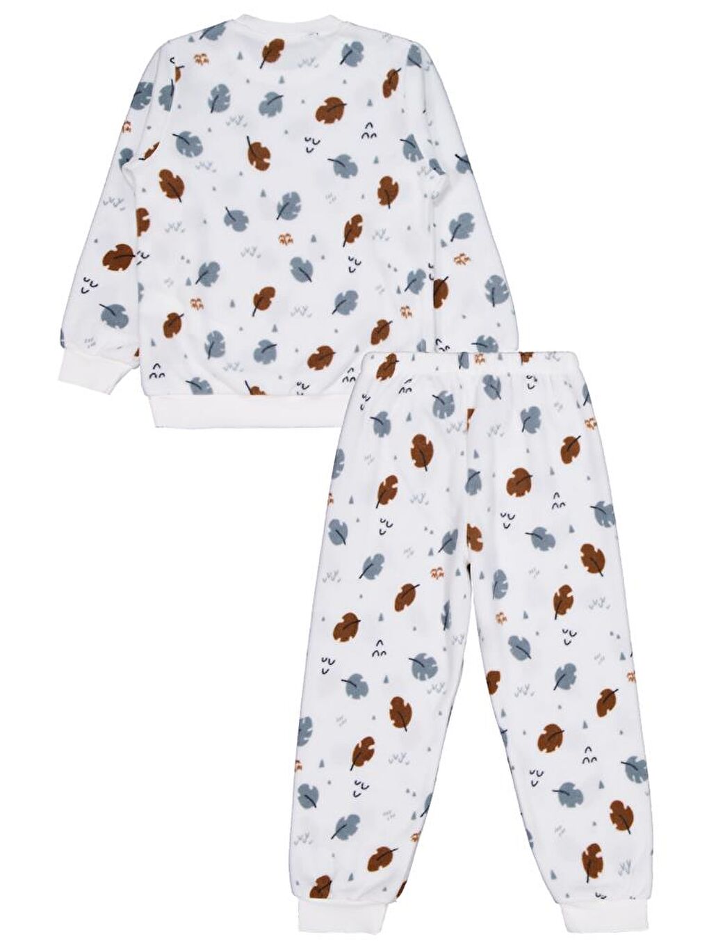 Ekru Girls Yaprak Desen 10-13 Yaş Pijama Takımı-2