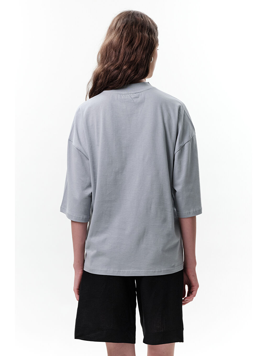 Mavi Baskılı Kısa Kol T-Shırt Market-7