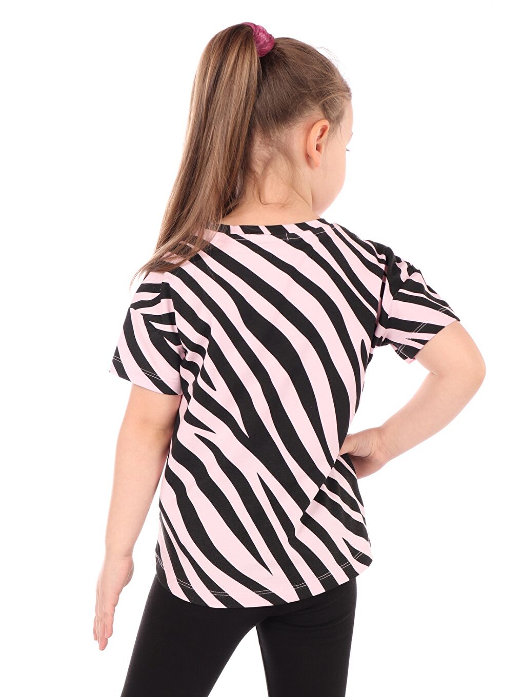 Pembe Kız Çocuk Baskılı Tişört-1