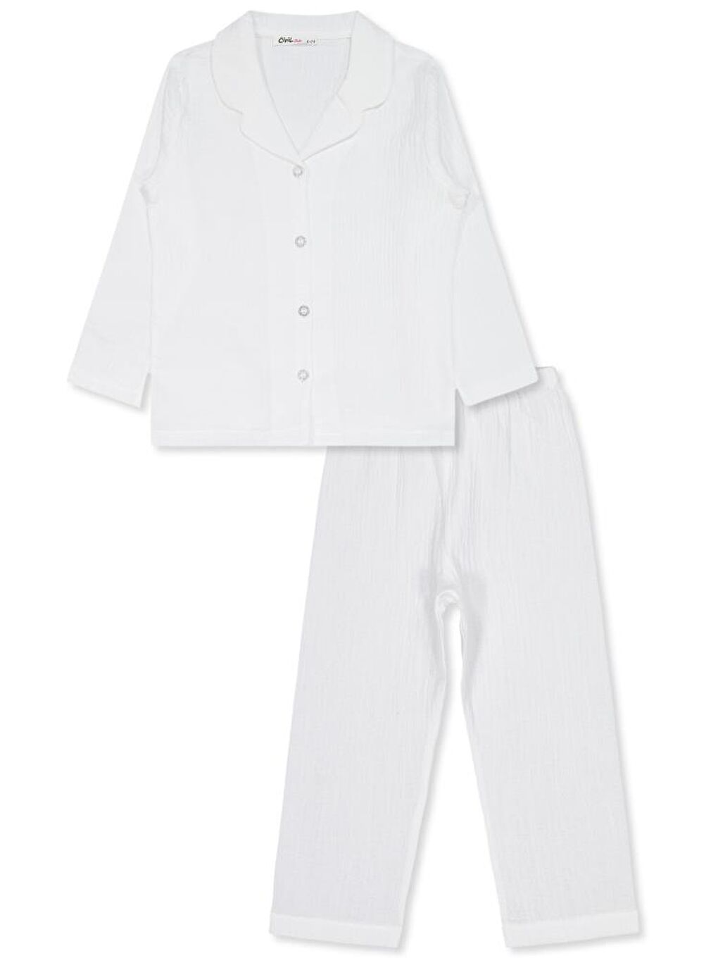 Ekru Girls Düz 10-13 Yaş Pijama Takımı-1