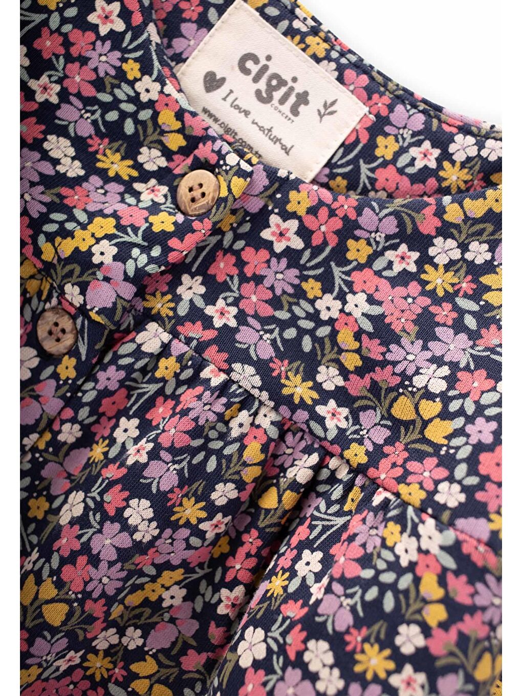 Büzgülü Fırfırlı Kız Hırka 1-5 Yaş Lacivert-2