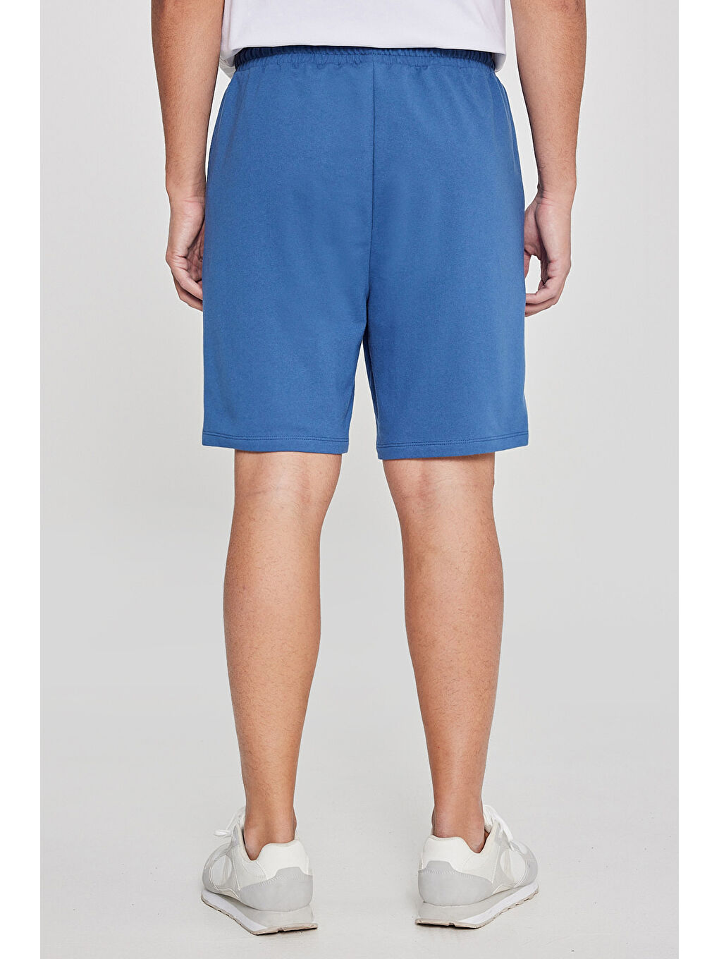 Erkek İndigo Pamuklu Rahat Nefes Alabilen 2 İplik Cepli Örme Standart Fit Normal Kesim Şort-4