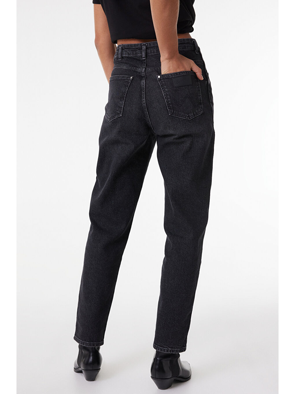 Bej Mom Slim Fit Dar Kesim Yüksek Bel Dar Paça Esnek Jean Jean Pantolon-3