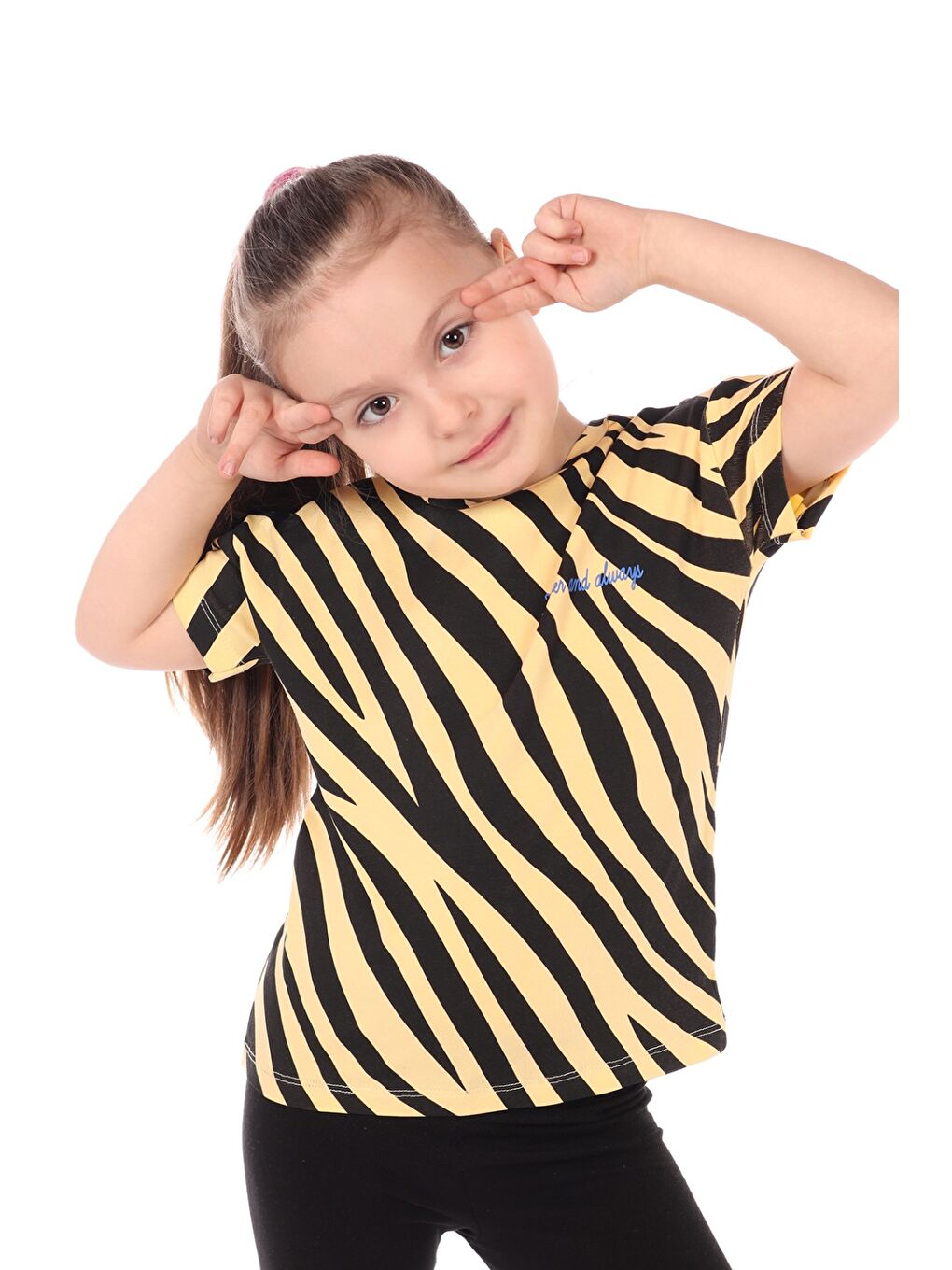 Sarı Kız Çocuk Baskılı Tişört