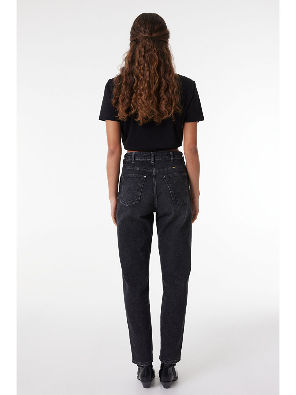 Bej Mom Slim Fit Dar Kesim Yüksek Bel Dar Paça Esnek Jean Jean Pantolon-4