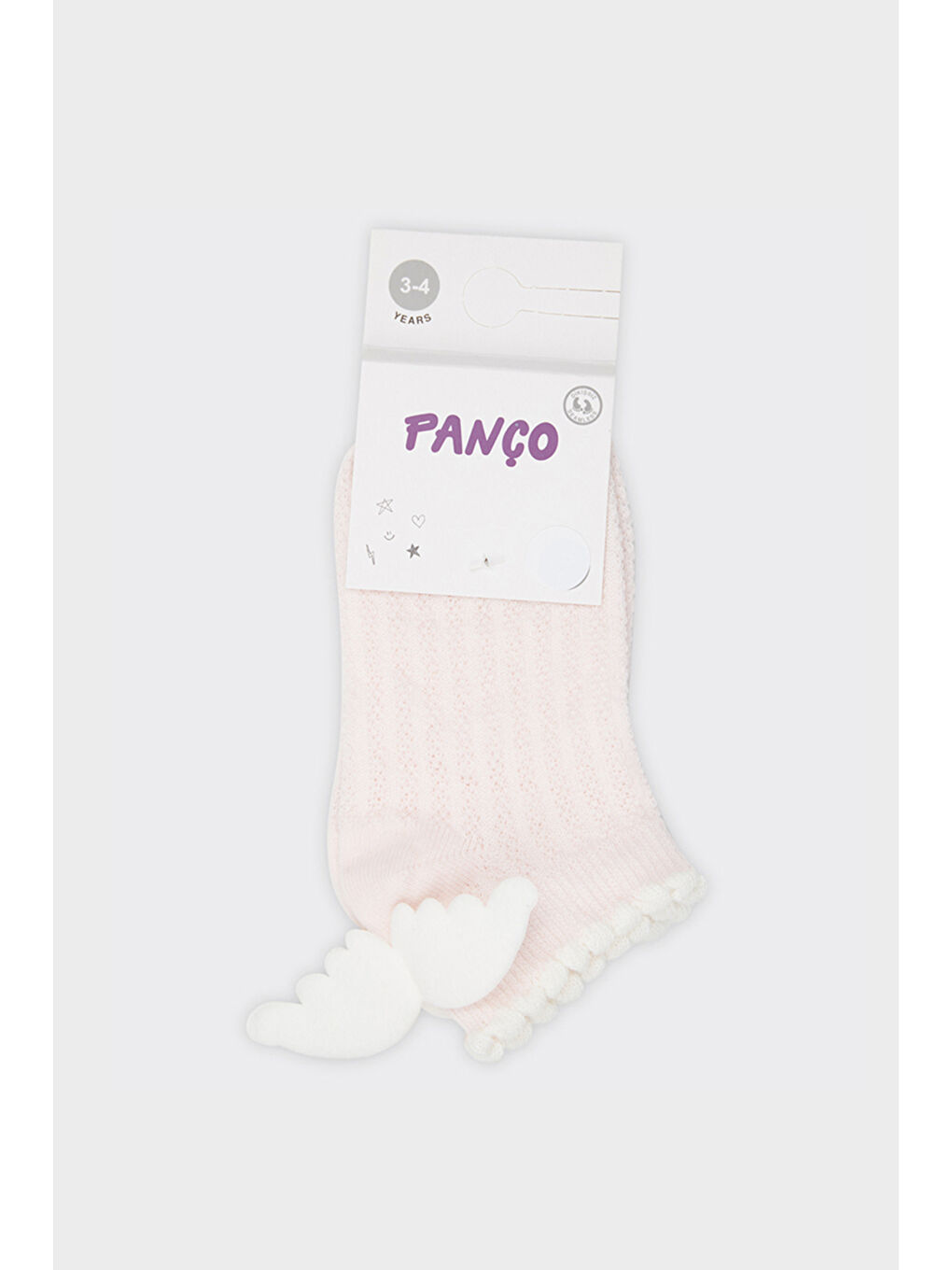 Karışık Kız Çocuk Kanat Detaylı Patik Çorap