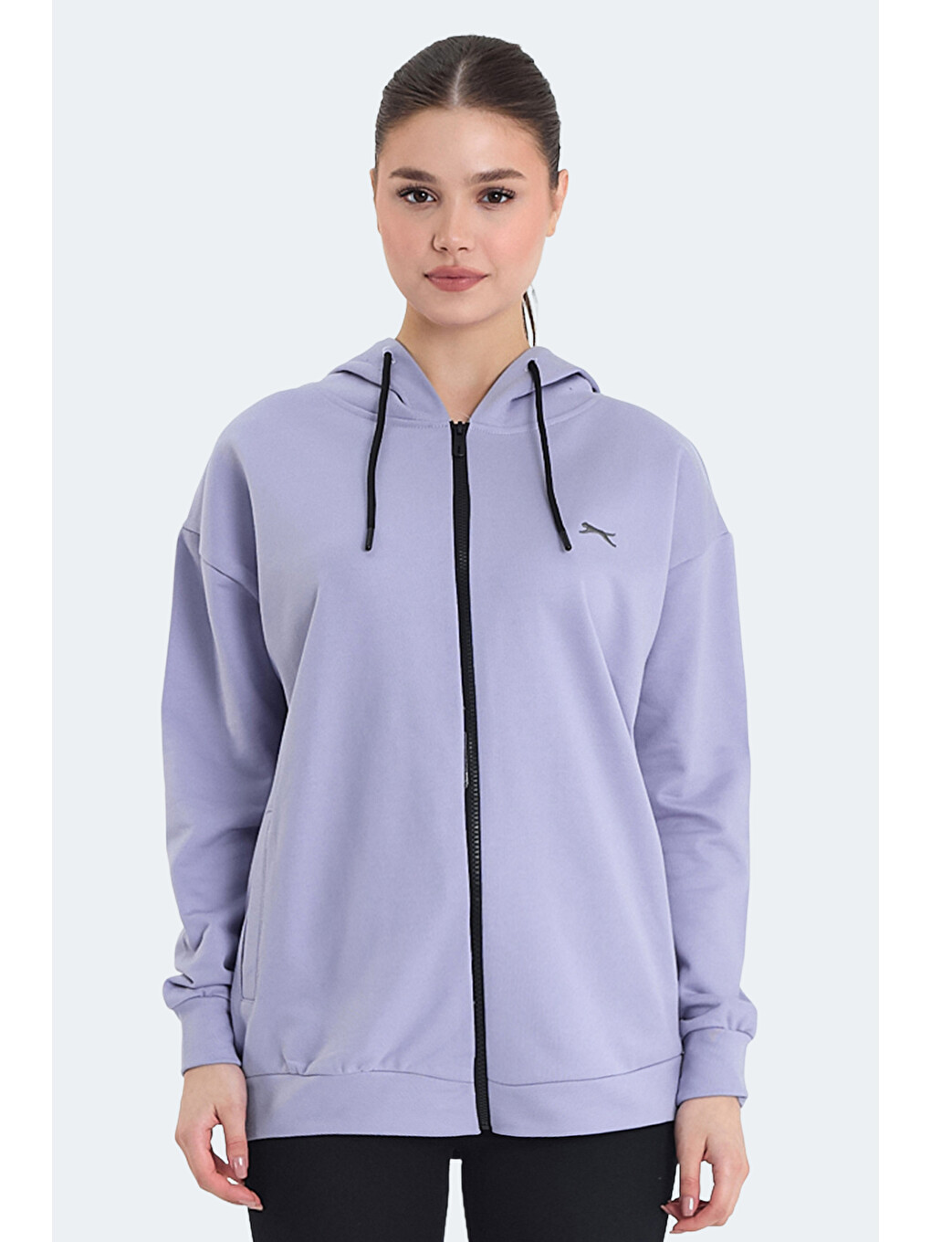 Kathleena 2 Li Set Kadın Oversıze Gri - Mor Sweatshırt-1