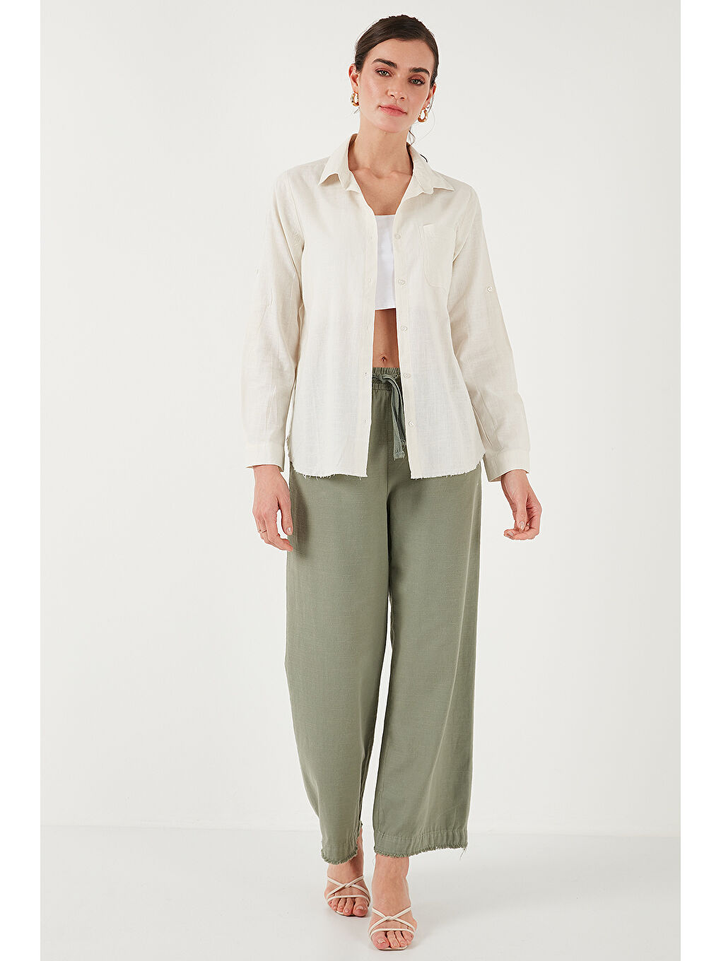 Ekru Pamuklu Regular Fit Cepli Gömlek Cf25S16992-1