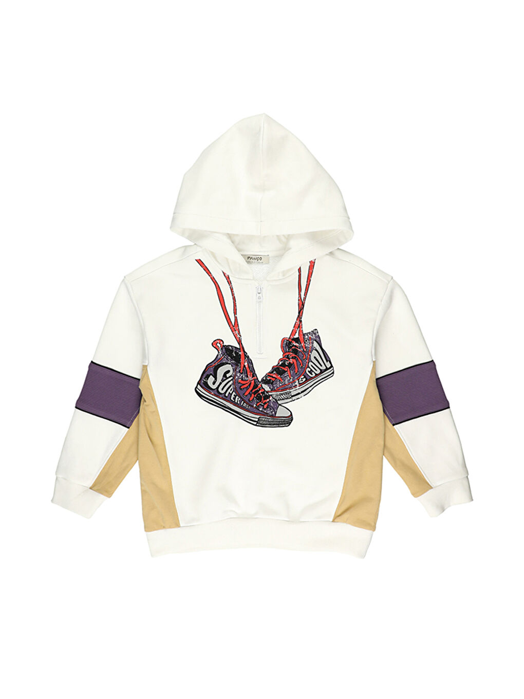 Beyaz Erkek Çocuk Kapüşonlu Sweatshirt-2