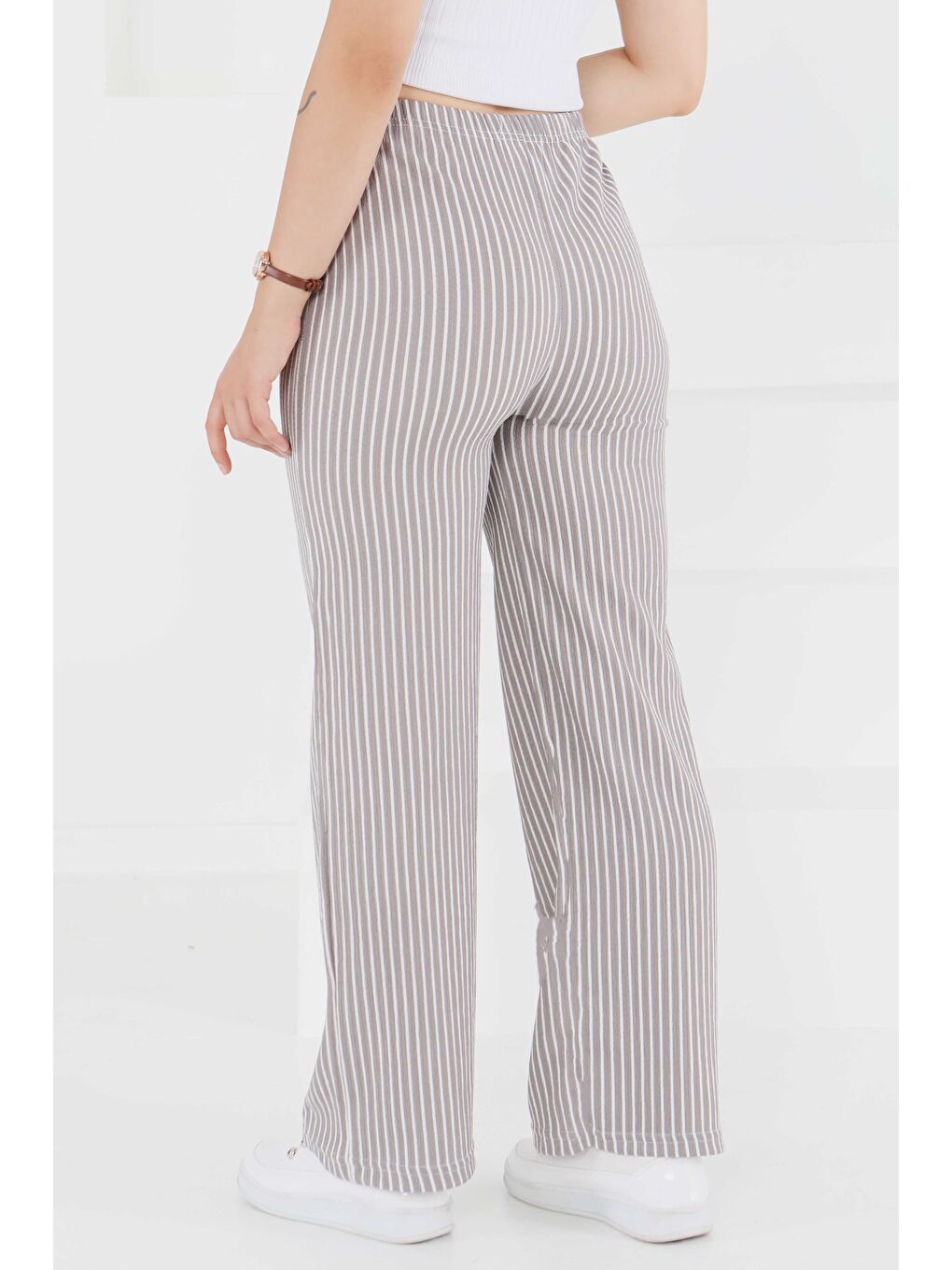 Çizgili Pantolon Gri - 27449-3