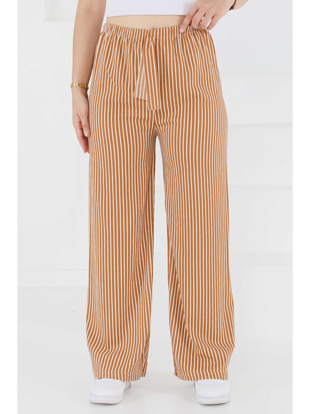 Kahverengi Çizgili Pantolon Taba - 27449-2