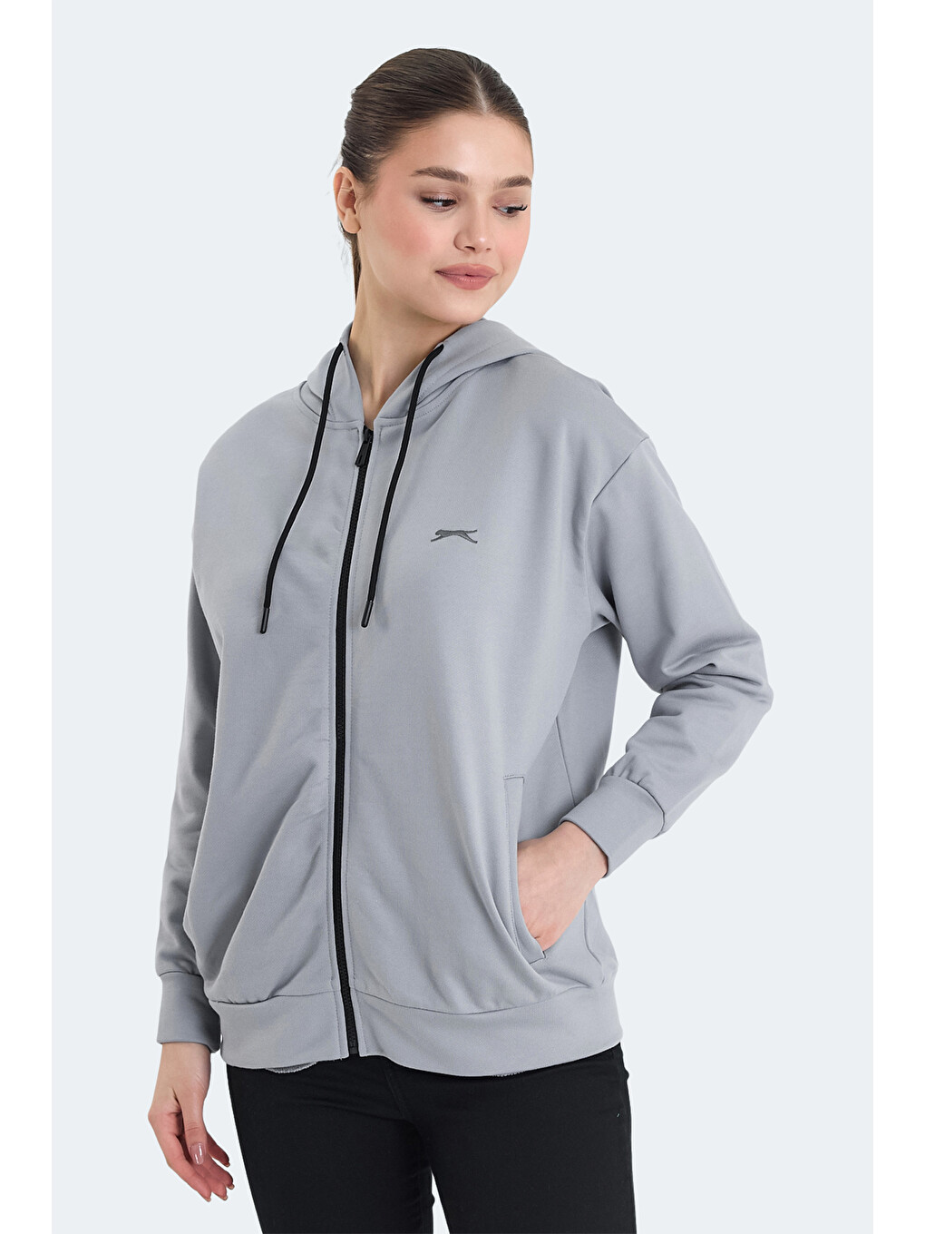 Kathleena 2 Li Set Kadın Oversıze Gri - Mor Sweatshırt-3