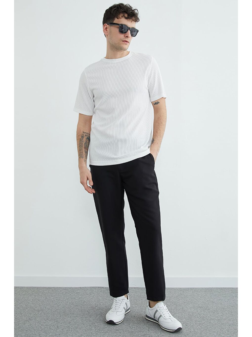 Siyah Beli Lastikli Cepli Jogger Pantolon