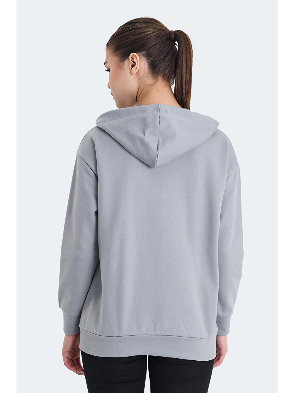 Kathleena 2 Li Set Kadın Oversıze Gri - Mor Sweatshırt-6