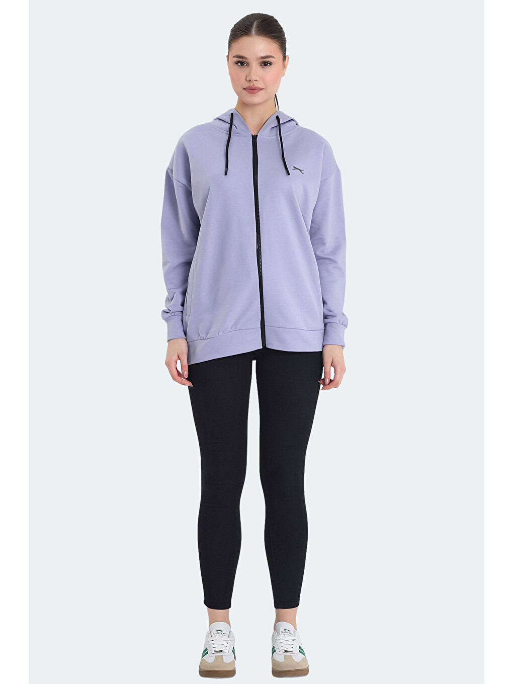Kathleena 2 Li Set Kadın Oversıze Gri - Mor Sweatshırt-7