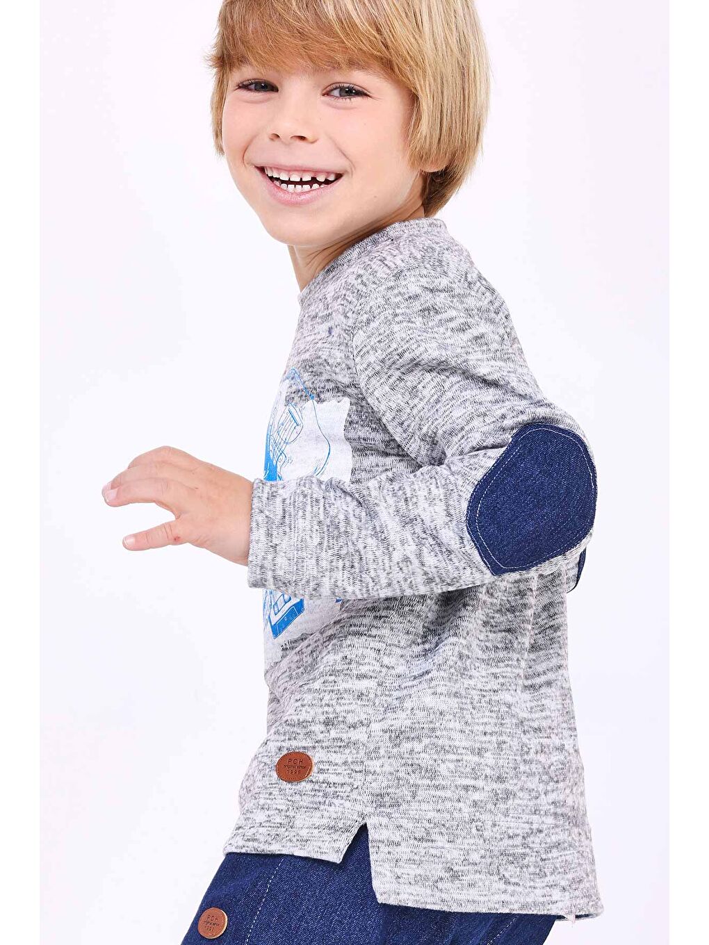 Erkek Çocuk Uzun Kollu Tshirt Gri-1