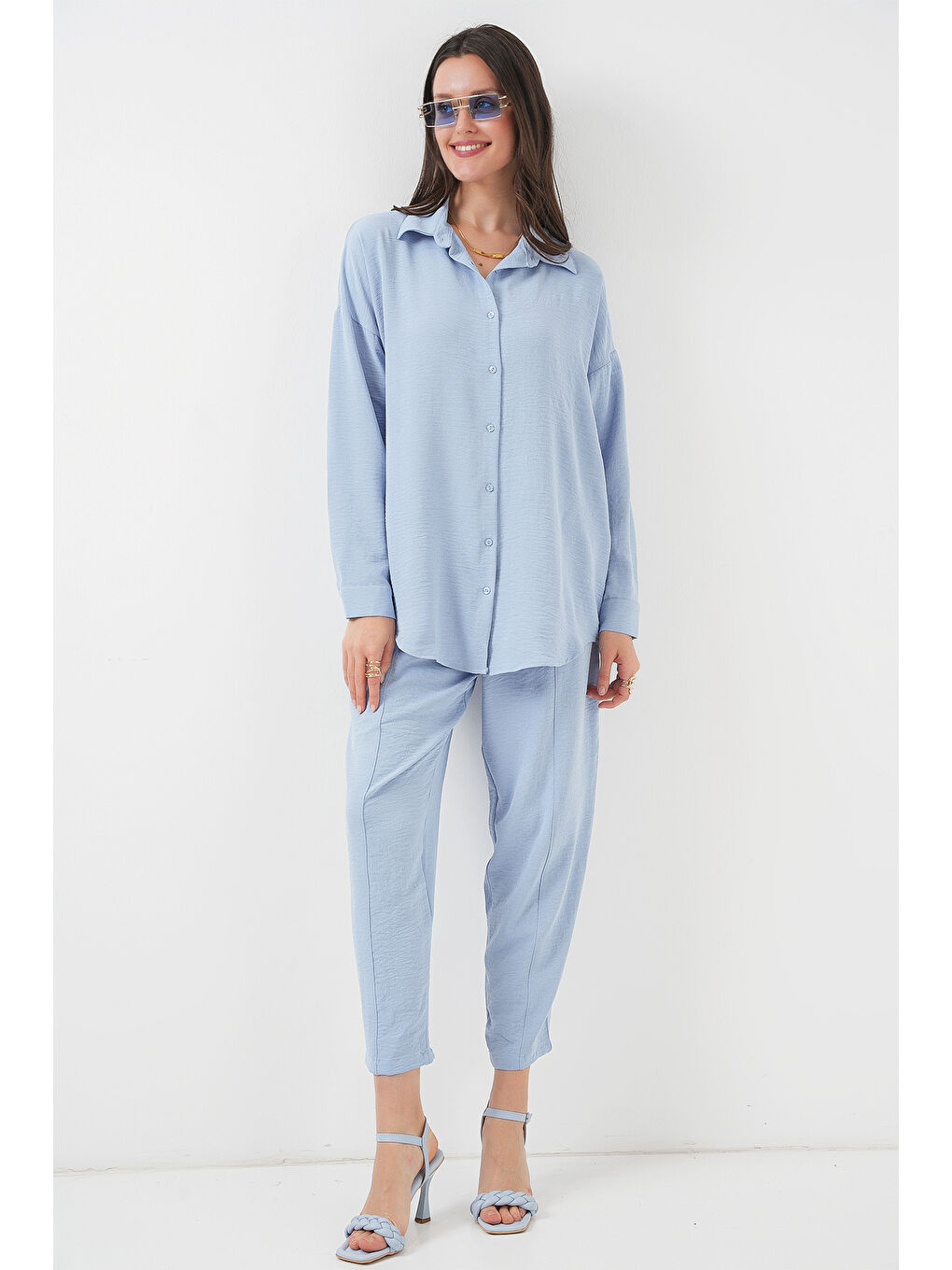 6593 Oversize İkili Takım - Mavi