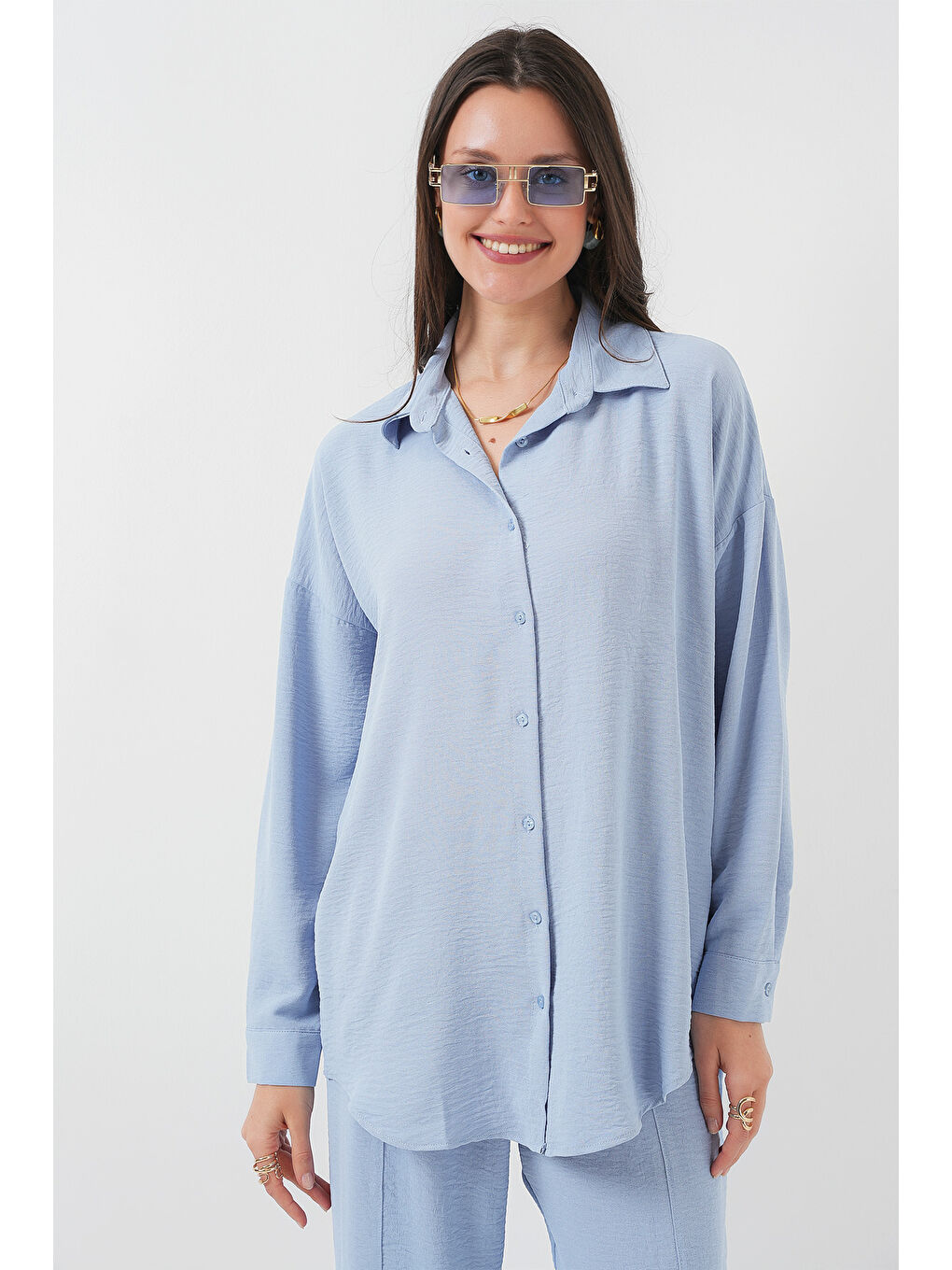 6593 Oversize İkili Takım - Mavi-1