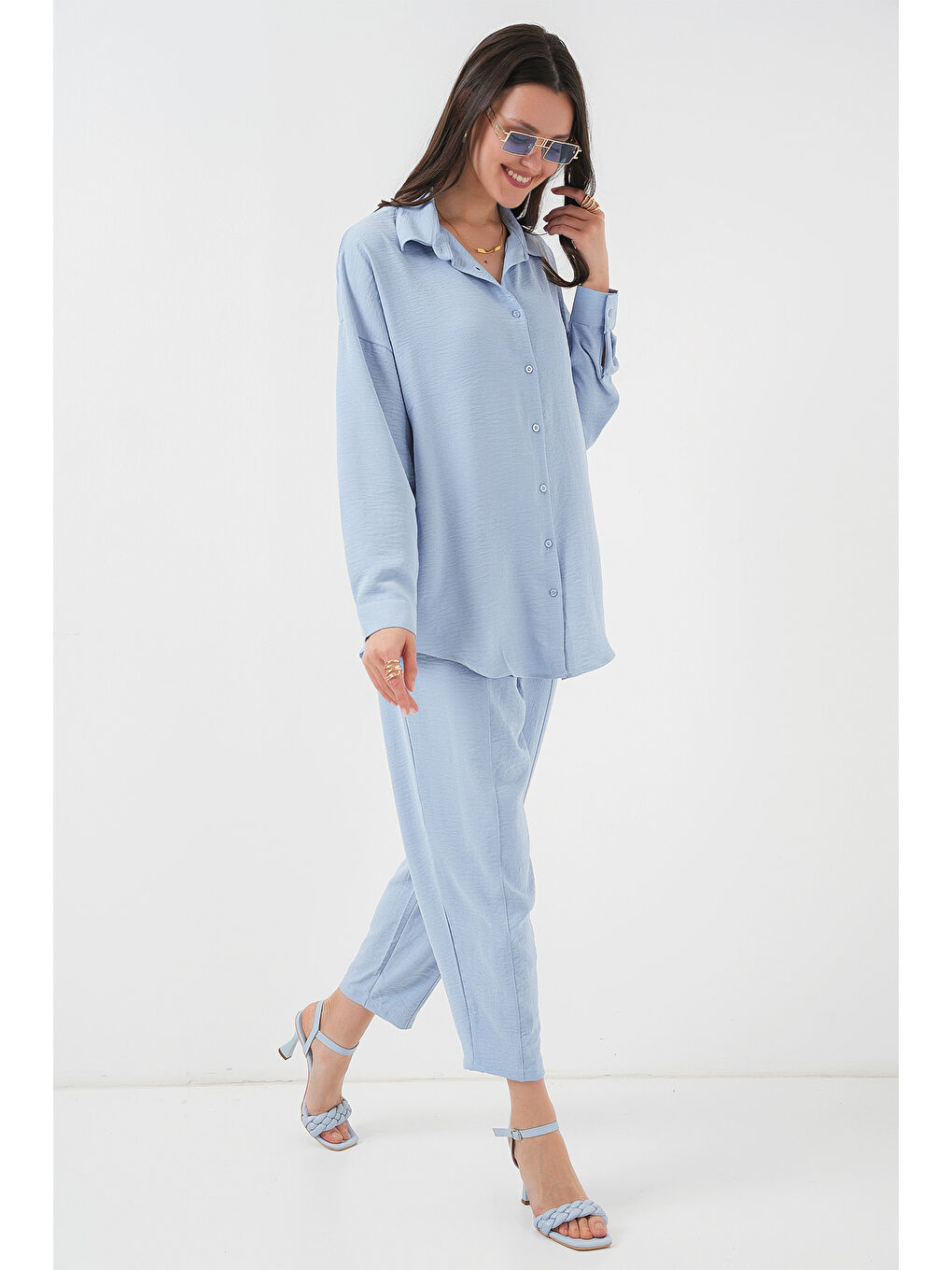 6593 Oversize İkili Takım - Mavi-2