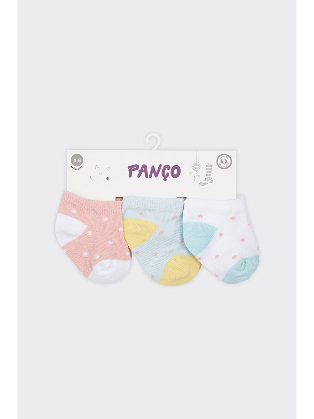 Karışık Kız Bebek Desenli Patik Çorap-1