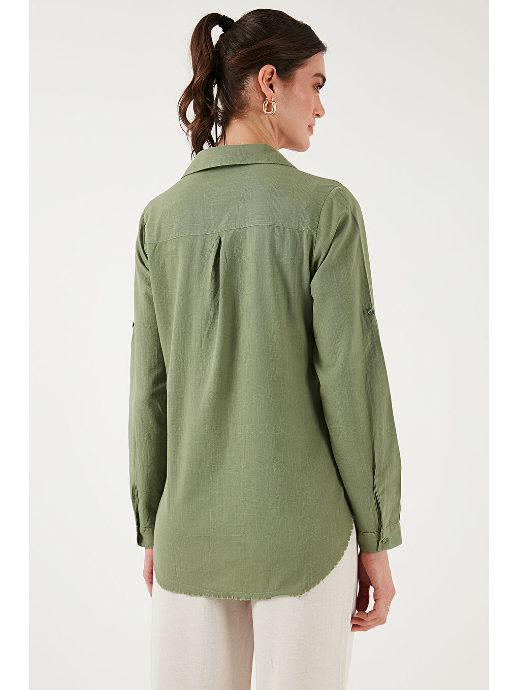 Haki Pamuklu Regular Fit Cepli Gömlek Cf25S16992-6