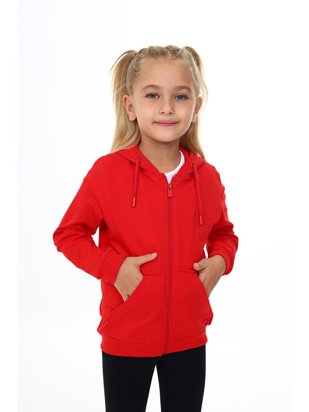 Toontoykids Kırmızı Kız Çocuk Baskılı Fermuarlı Sweatshirt - 1