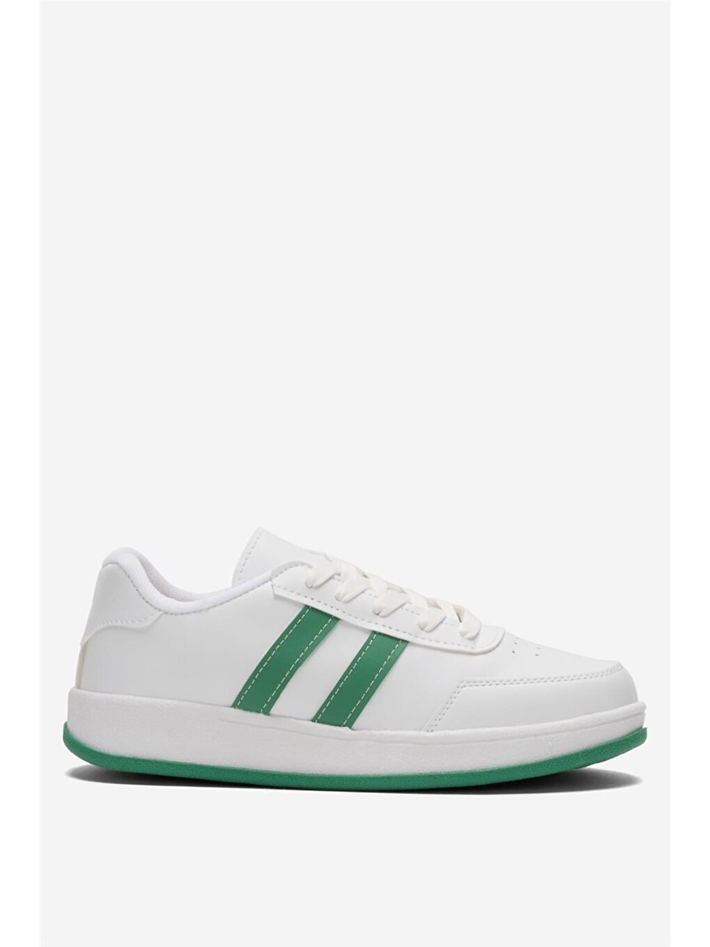 Unisex Düz Hafif Taban Günlük Sneaker Ayakkabı Beyaz - Yeşİl