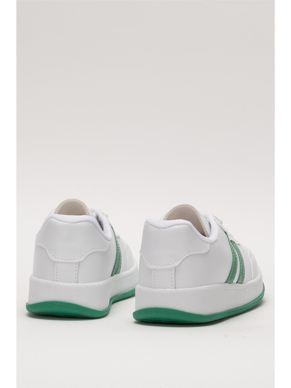 Unisex Düz Hafif Taban Günlük Sneaker Ayakkabı Beyaz - Yeşİl-3