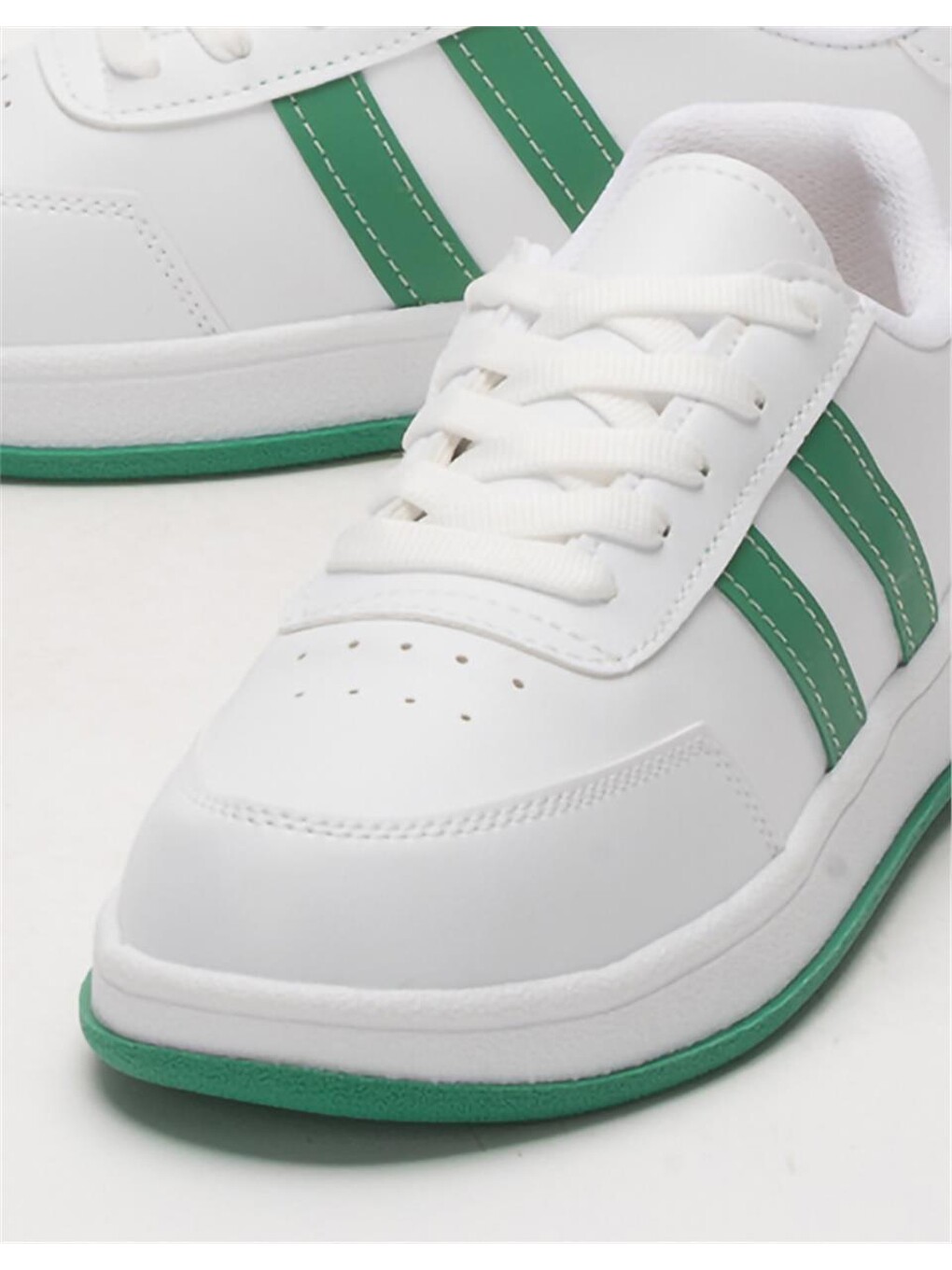 Unisex Düz Hafif Taban Günlük Sneaker Ayakkabı Beyaz - Yeşİl-4