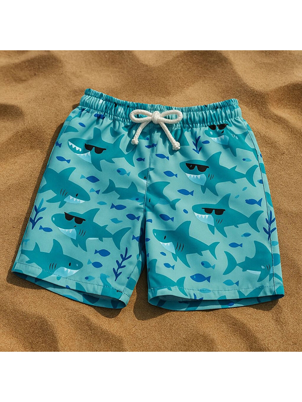 Turkuaz Erkek Çocuk Desenli Deniz Şortu 50501-1