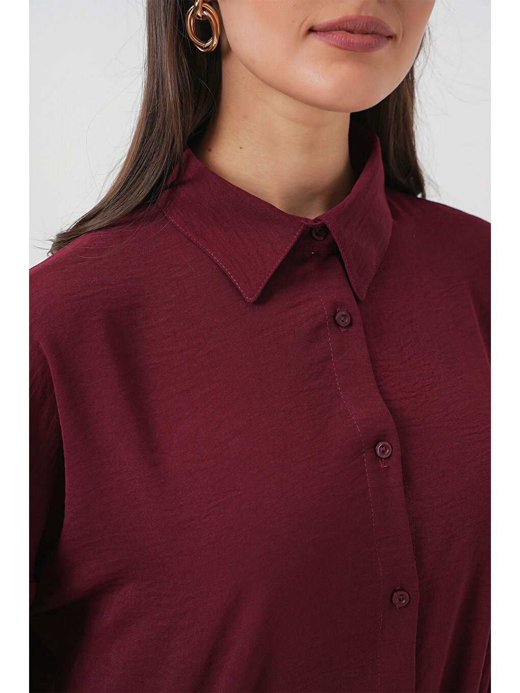 6593 Oversize İkili Takım - Bordo-3