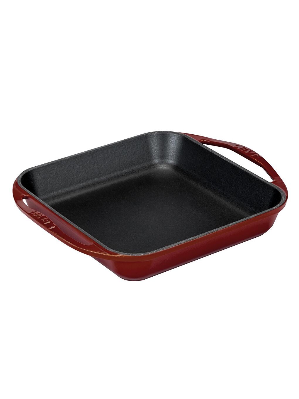 Bordo Kare Kızartma Tavası Döküm Demir Yekpare Çift Kulplu Ölçü 26x26cm.-1