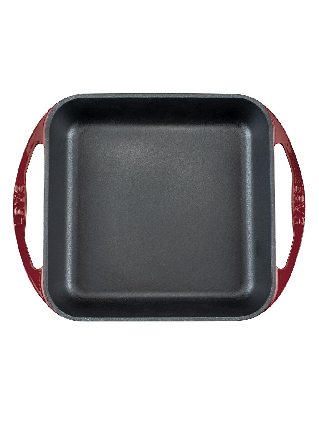Bordo Kare Kızartma Tavası Döküm Demir Yekpare Çift Kulplu Ölçü 26x26cm.-2
