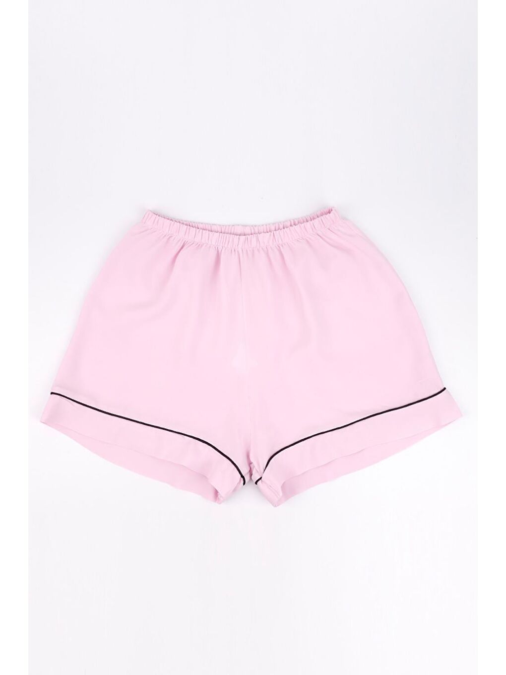 Açık Pembe Biyeli Kadın Şortlu Pijama Takımı-2