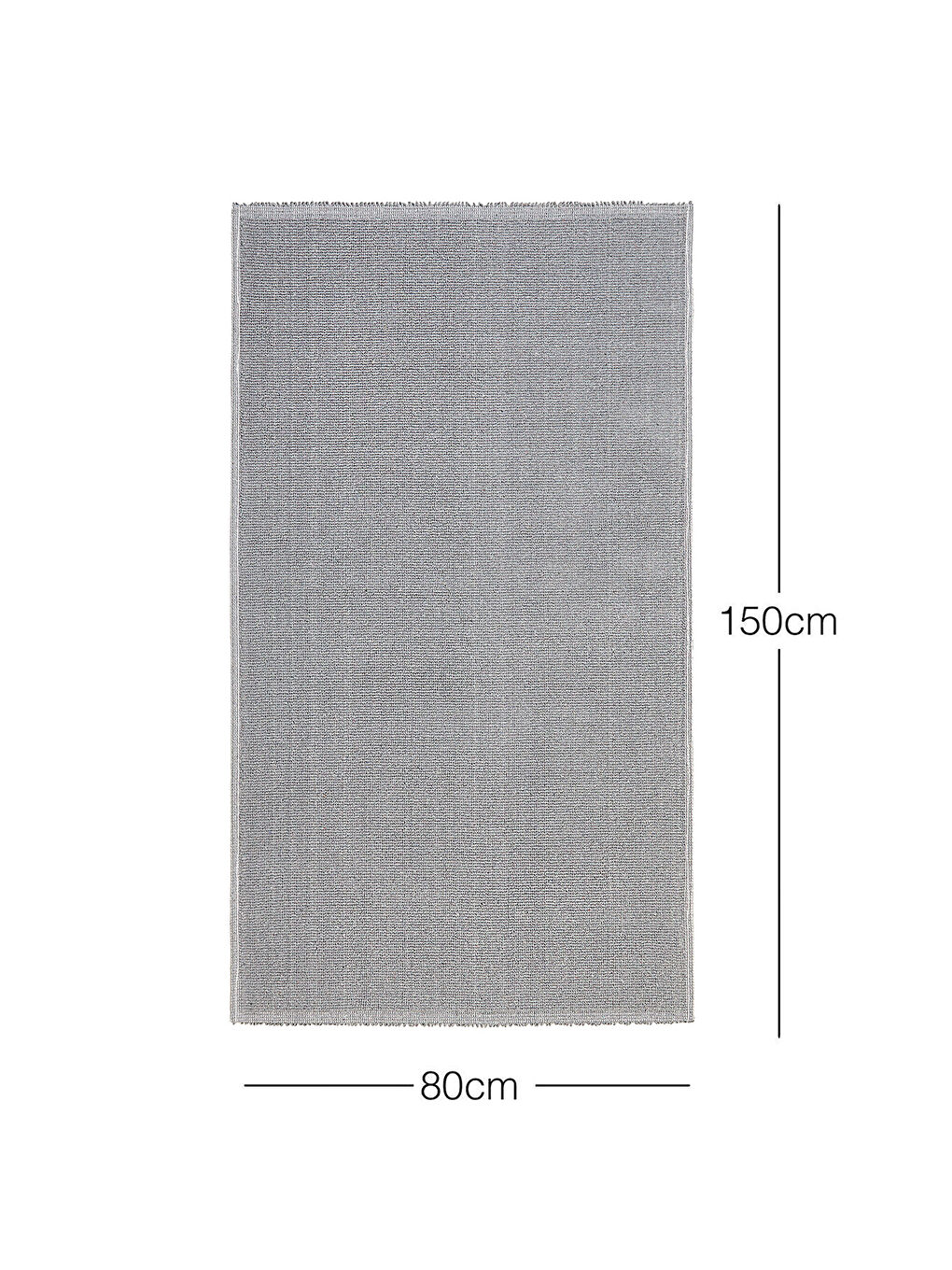 Yıkanabilir Pamuklu Gri Renk Buklet Kilim 80 x 150 cm-1