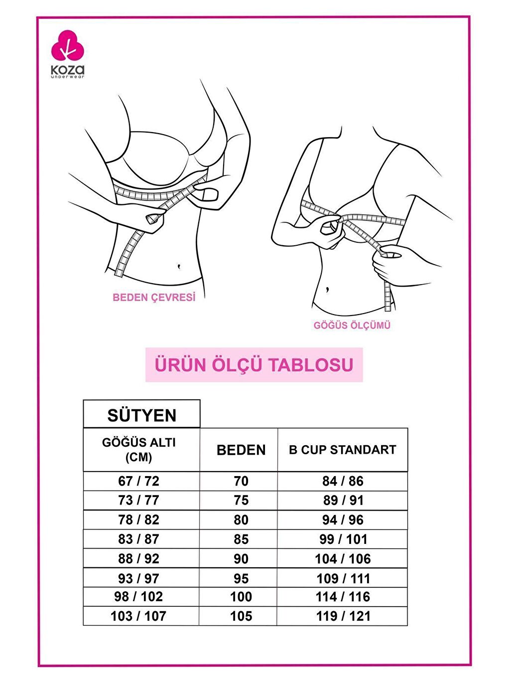 Koza İç Giyim Pembe Kadın Ajur Kaşkorse Sütyen - 3