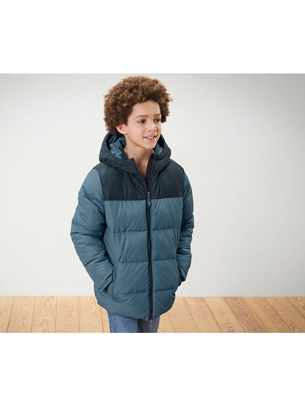 Mavi Erkek Çocuk Termal Mont