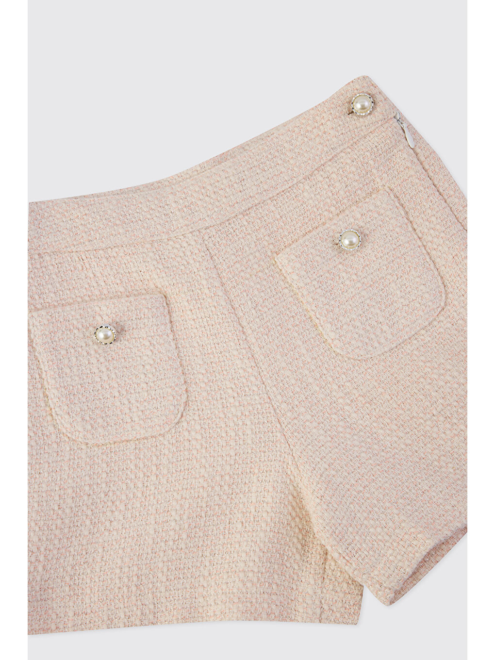 Kız Çocuk Tüvit Pembe Şort-4