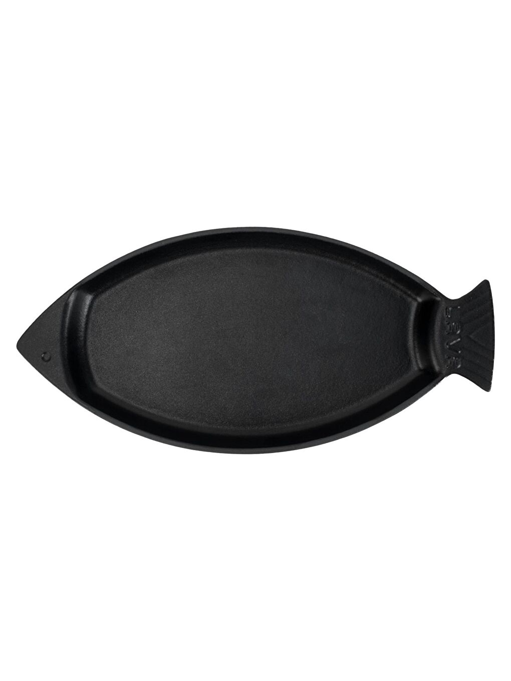 Bordo Balık Tabağı Döküm Demir Yekpare Kulplu Ölçü 15x24cm.-2