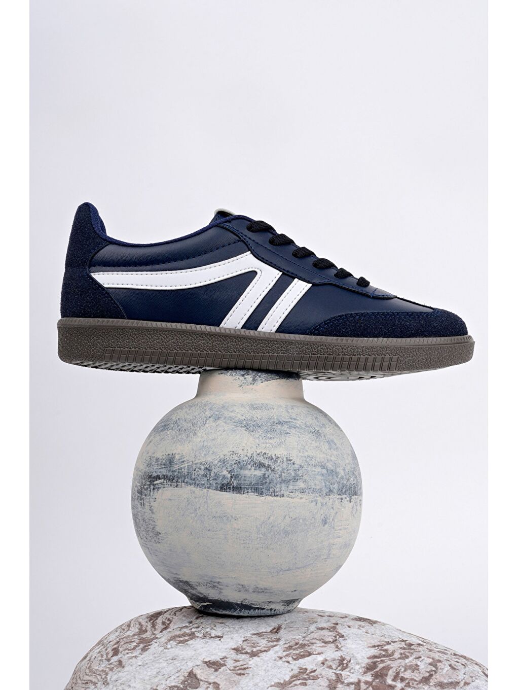 Lacivert GARCİA Unisex Ortopedik Günlük Bağcıklı Yürüyüş Koşu Sneaker Spor Ayakkabı-5