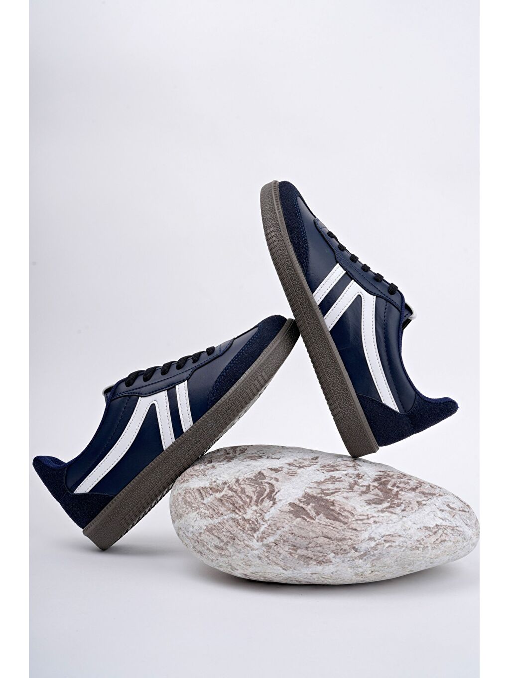 Lacivert GARCİA Unisex Ortopedik Günlük Bağcıklı Yürüyüş Koşu Sneaker Spor Ayakkabı-6