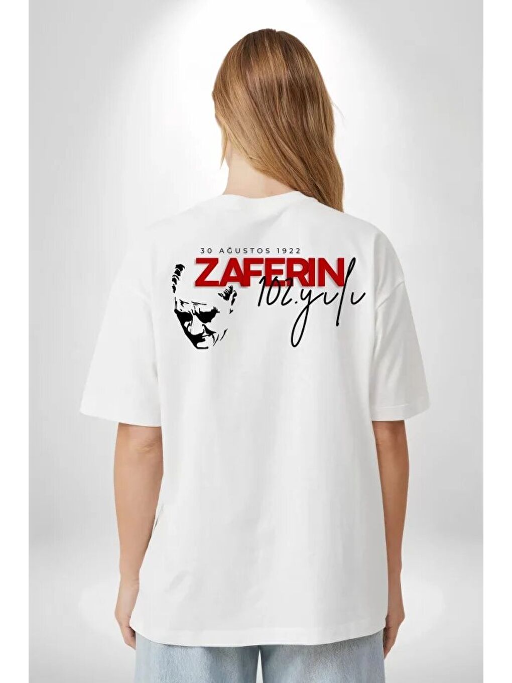 30 Ağustos Unisex Baskılı T-shirt - Beyaz-1