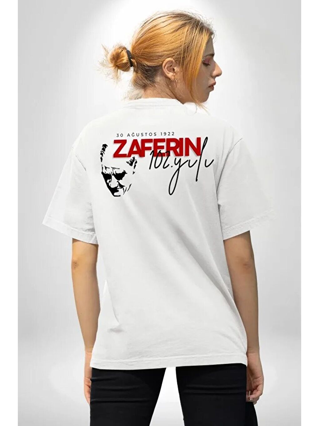 30 Ağustos Unisex Baskılı T-shirt - Beyaz-2