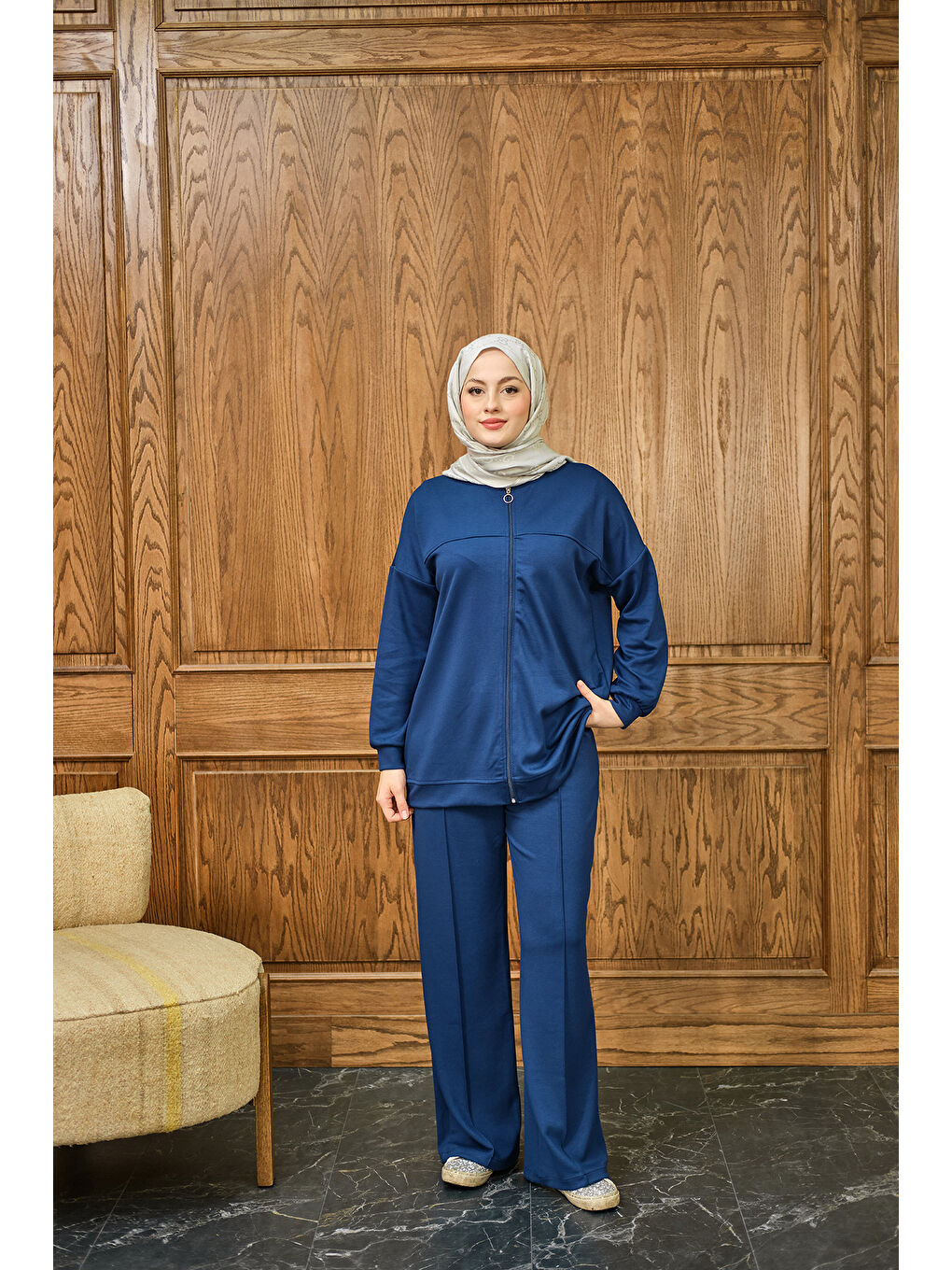 Kadın Cima Detay İkili Takım Lacivert-1
