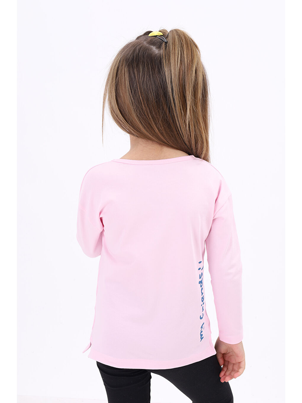 Pembe Kız Çocuk Baskılı Tişört-3